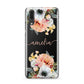 Personalised Name Clear Floral Huawei P20 Phone Case