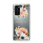 Personalised Name Clear Floral Huawei P40 Phone Case