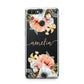 Personalised Name Clear Floral Huawei Y9 2018