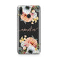 Personalised Name Clear Floral Huawei Y9 2019