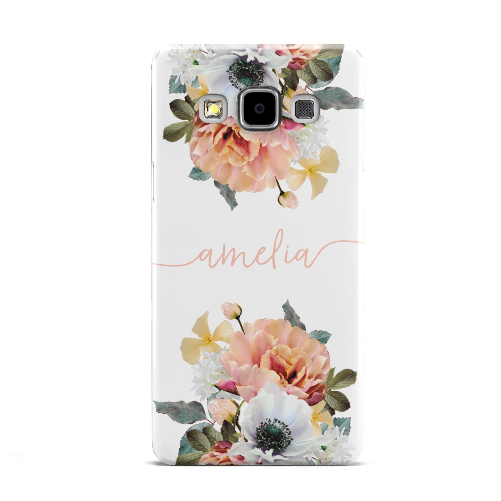 Personalised Name Clear Floral Samsung Galaxy A5 Case