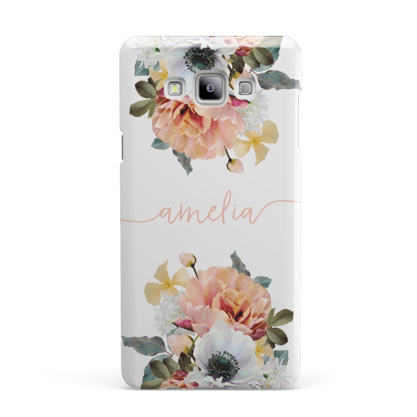 Personalised Name Clear Floral Samsung Galaxy A7 2015 Case