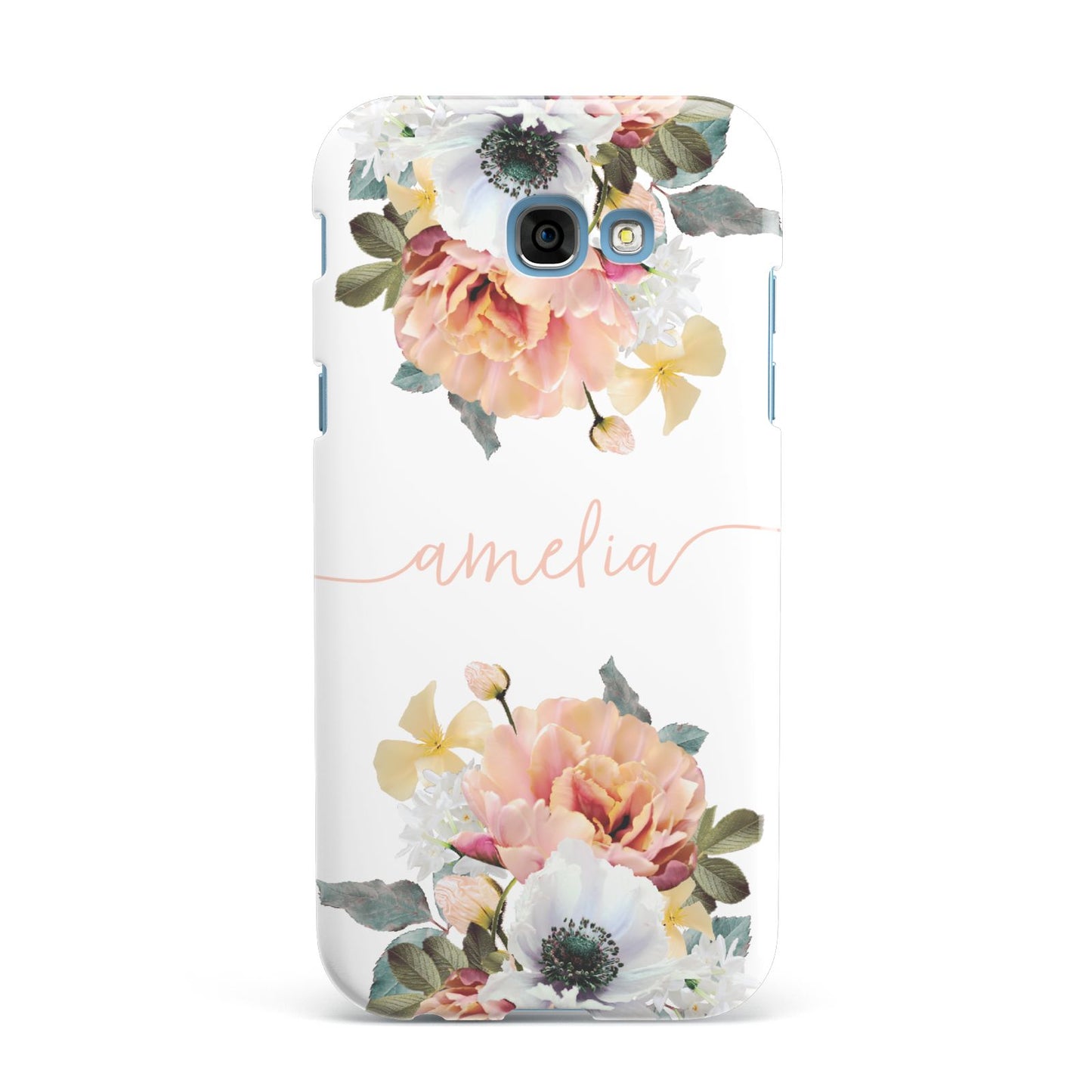 Personalised Name Clear Floral Samsung Galaxy A7 2017 Case