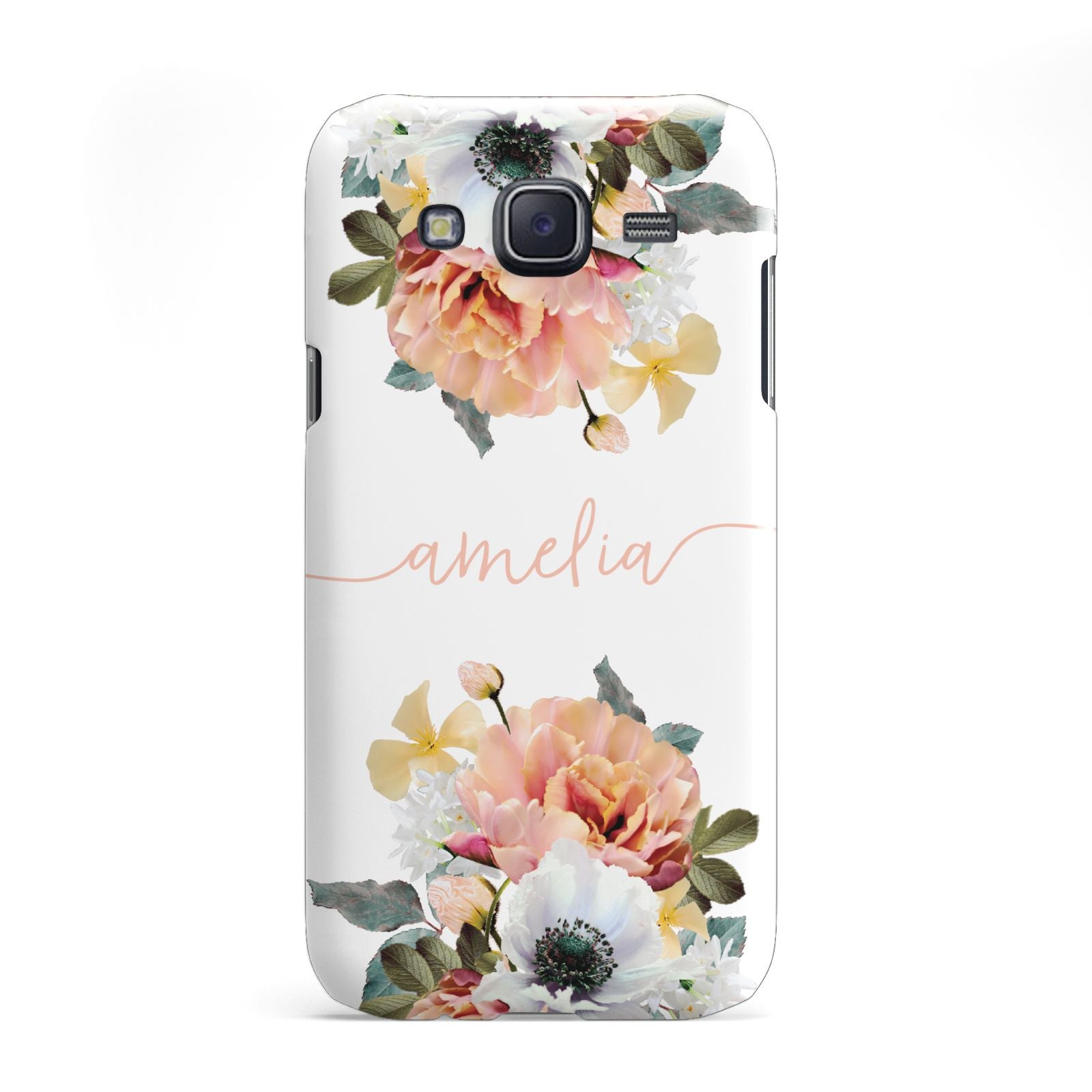 Personalised Name Clear Floral Samsung Galaxy J5 Case