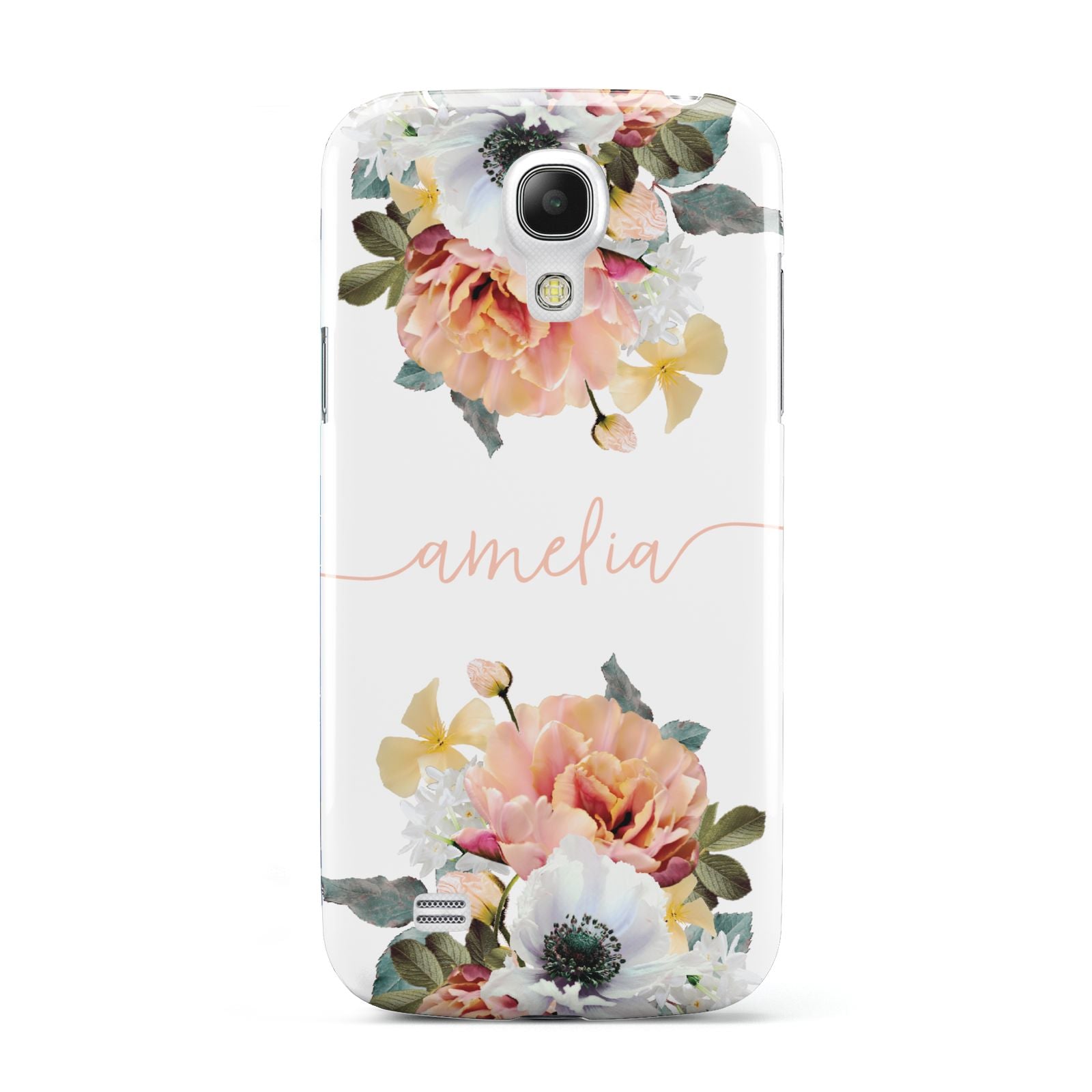 Personalised Name Clear Floral Samsung Galaxy S4 Mini Case