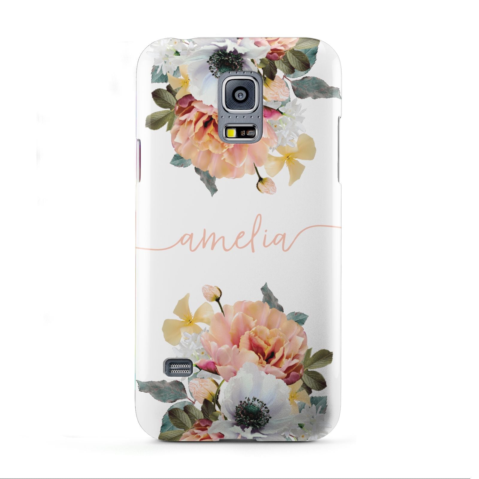 Personalised Name Clear Floral Samsung Galaxy S5 Mini Case