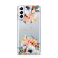 Personalised Name Clear Floral Samsung S21 Plus Phone Case