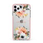 Personalised Name Clear Floral iPhone 11 Pro Max Impact Pink Edge Case