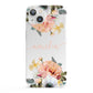 Personalised Name Clear Floral iPhone 13 Full Wrap 3D Snap Case