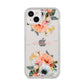 Personalised Name Clear Floral iPhone 14 Plus Clear Tough Case Starlight