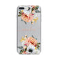 Personalised Name Clear Floral iPhone 7 Plus Bumper Case on Silver iPhone