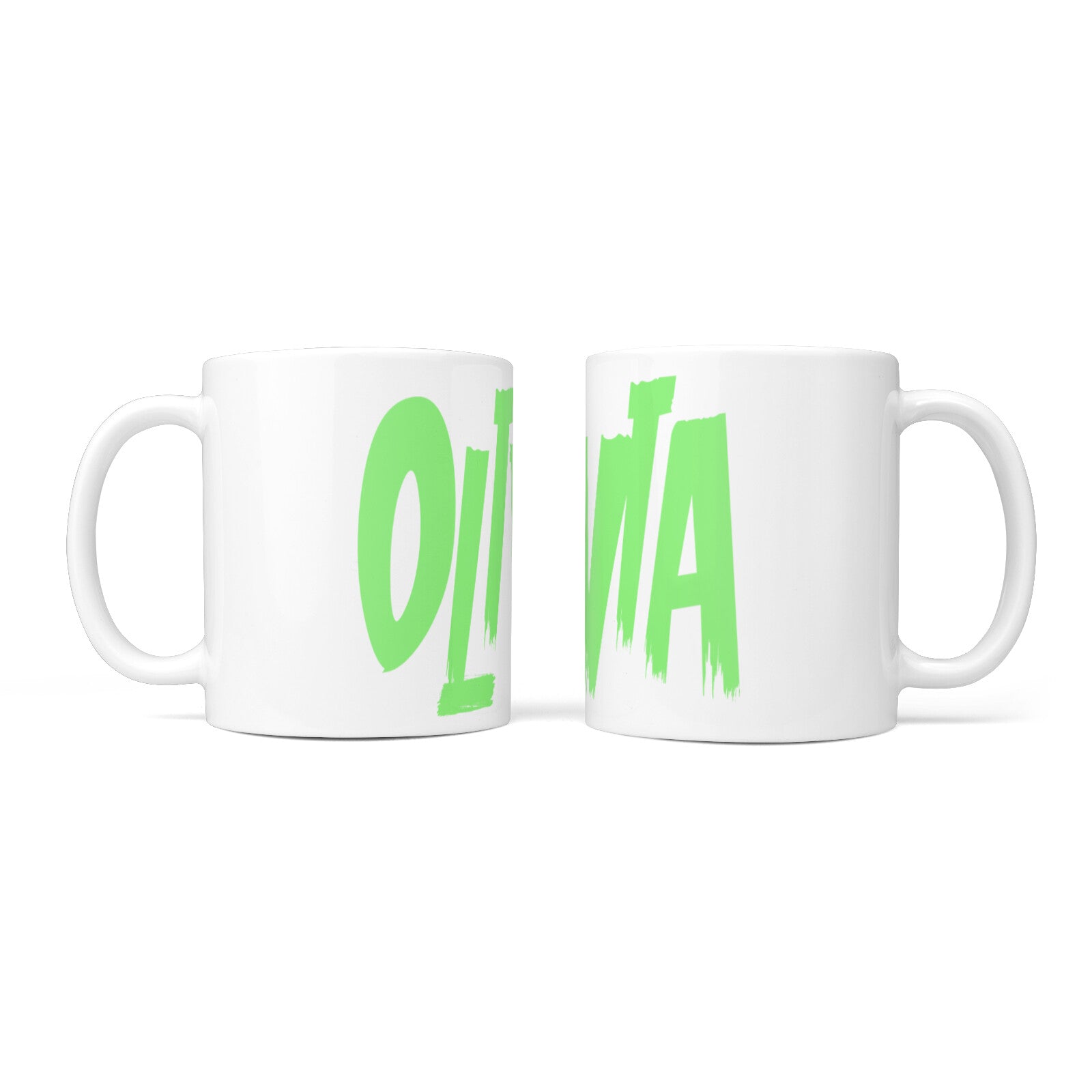 Personalised Name Green Spooky 10oz Mug Alternative Image 3