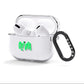 Personalised Name Green Spooky AirPods Clear Case 3rd Gen Side Image