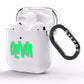 Personalised Name Green Spooky AirPods Clear Case Side Image