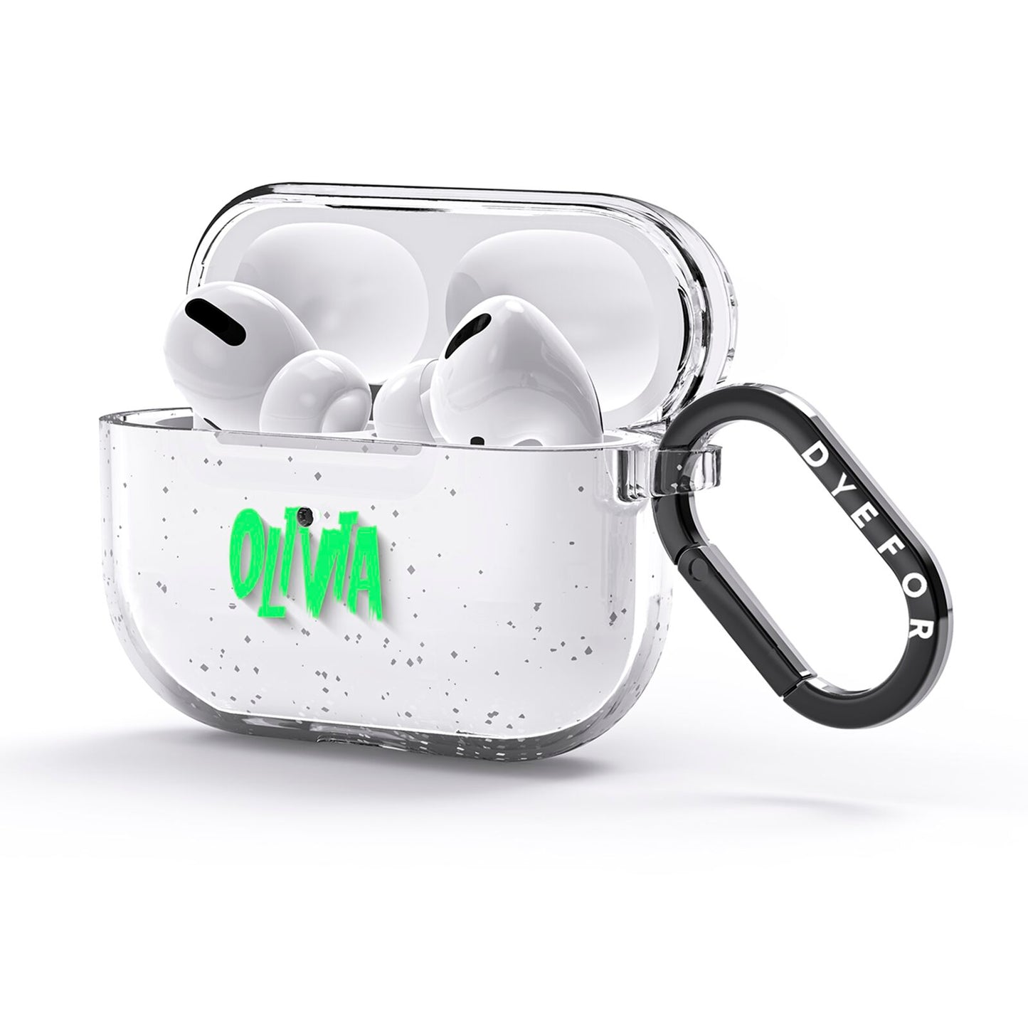 Personalised Name Green Spooky AirPods Glitter Case 3rd Gen Side Image