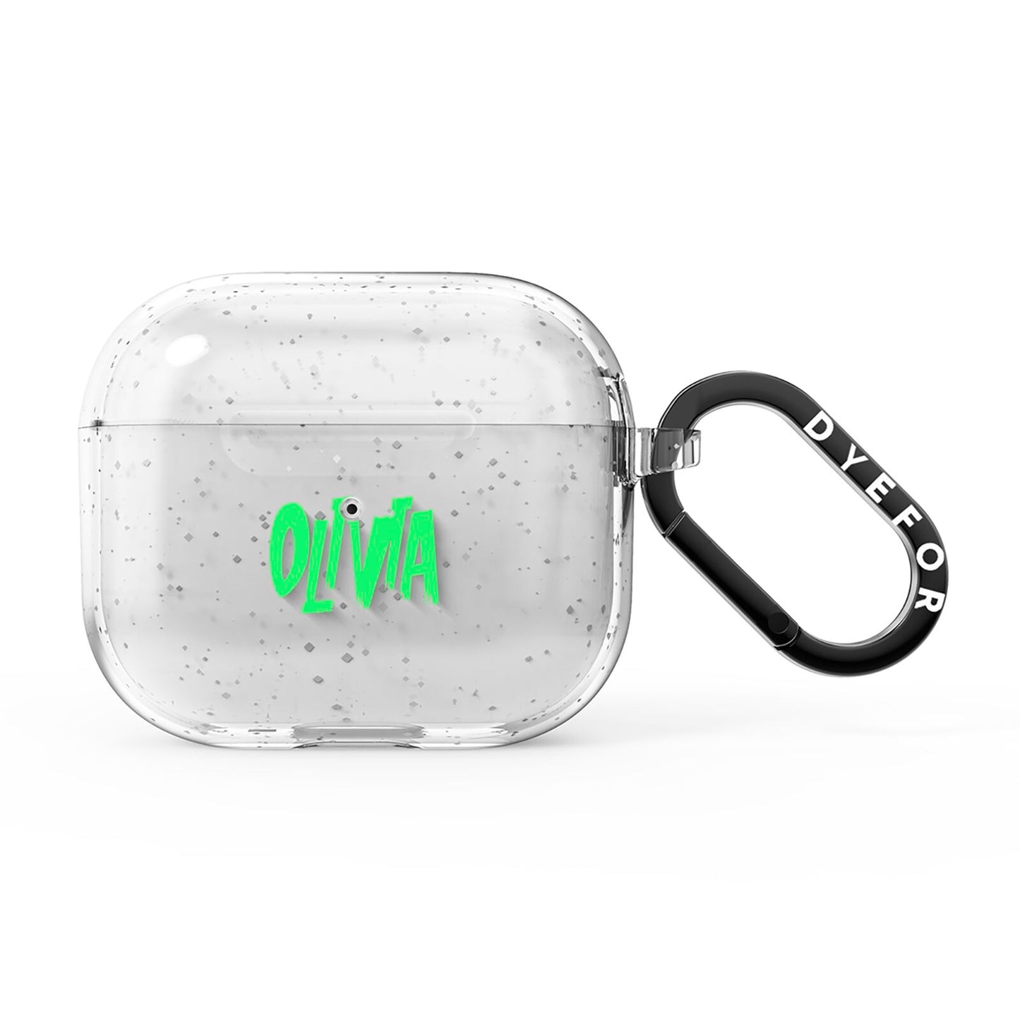 Personalised Name Green Spooky AirPods Glitter Case 3rd Gen