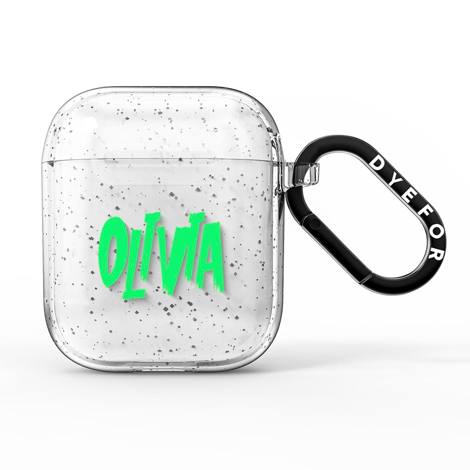 Personalised Name Green Spooky AirPods Glitter Case