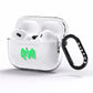 Personalised Name Green Spooky AirPods Pro Clear Case Side Image