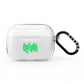 Personalised Name Green Spooky AirPods Pro Clear Case