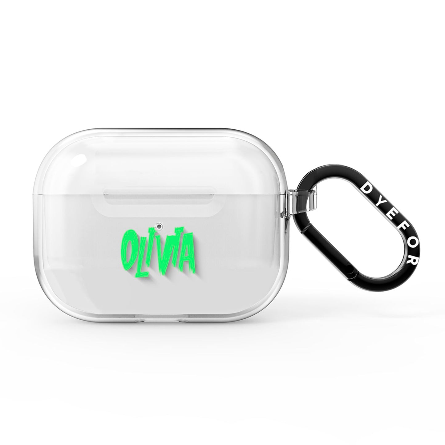 Personalised Name Green Spooky AirPods Pro Clear Case