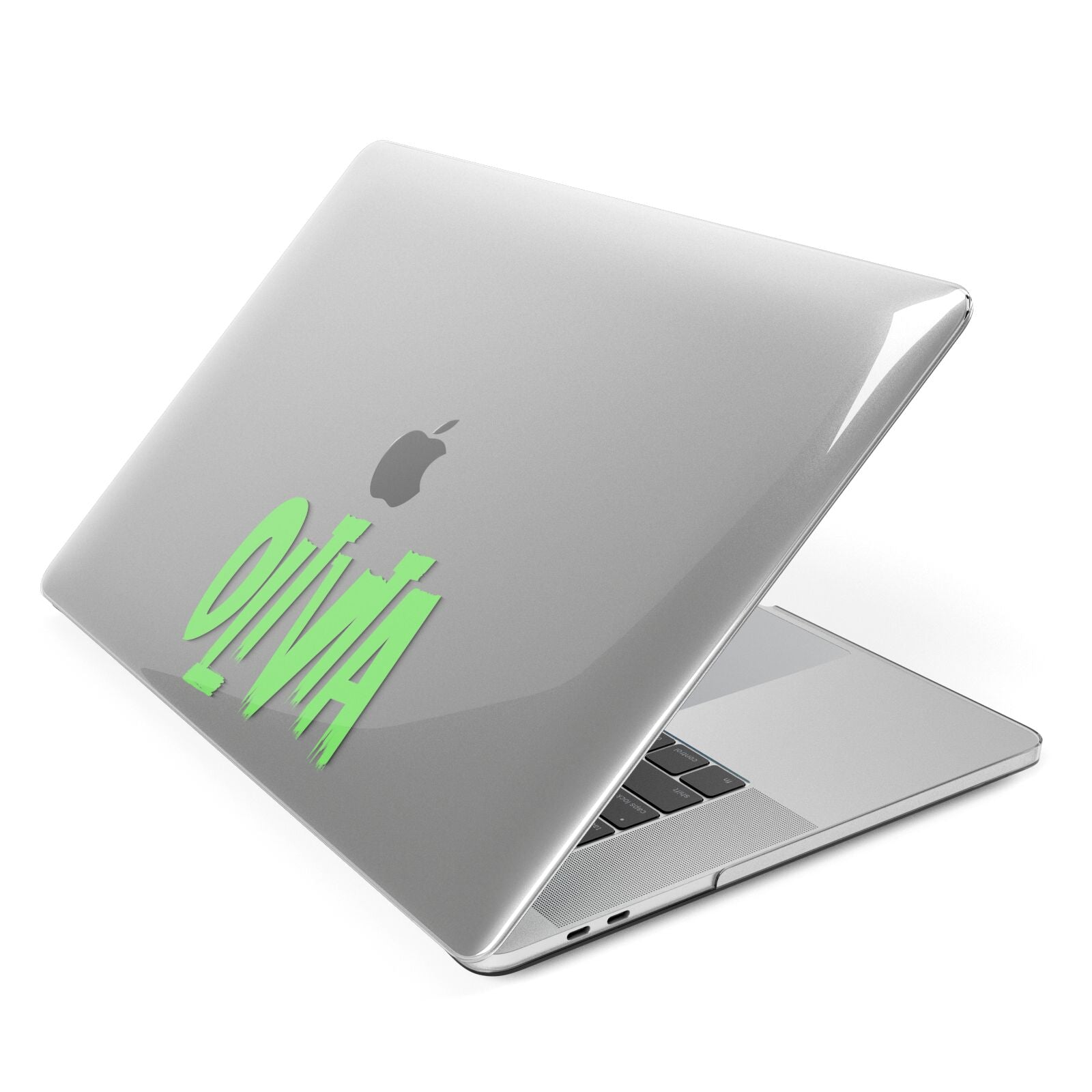 Personalised Name Green Spooky Apple MacBook Case Side View