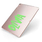 Personalised Name Green Spooky Apple iPad Case on Rose Gold iPad Side View