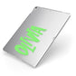 Personalised Name Green Spooky Apple iPad Case on Silver iPad Side View