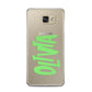 Personalised Name Green Spooky Samsung Galaxy A5 2016 Case on gold phone