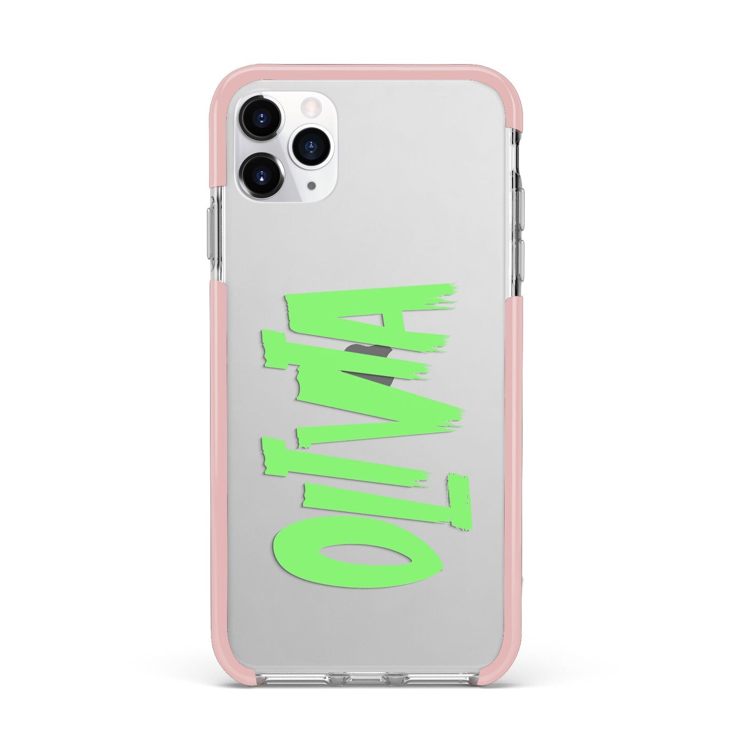Personalised Name Green Spooky iPhone 11 Pro Max Impact Pink Edge Case