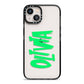 Personalised Name Green Spooky iPhone 13 Black Impact Case on Silver phone