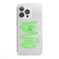 Personalised Name Green Spooky iPhone 13 Pro Clear Bumper Case
