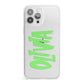 Personalised Name Green Spooky iPhone 13 Pro Max Clear Bumper Case