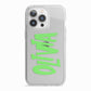 Personalised Name Green Spooky iPhone 13 Pro TPU Impact Case with White Edges