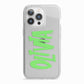 Personalised Name Green Spooky iPhone 13 Pro TPU Impact Case with White Edges