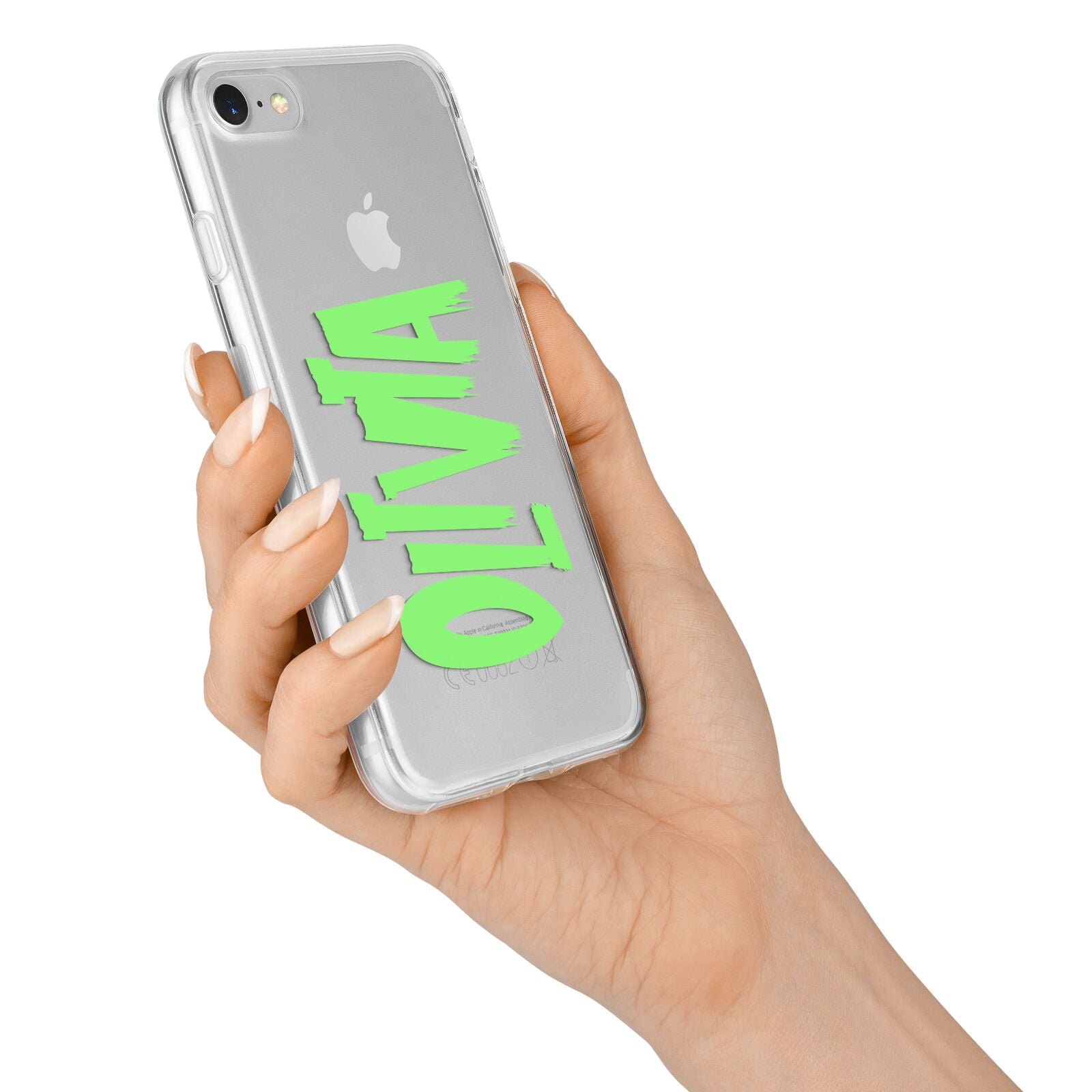 Personalised Name Green Spooky iPhone 7 Bumper Case on Silver iPhone Alternative Image
