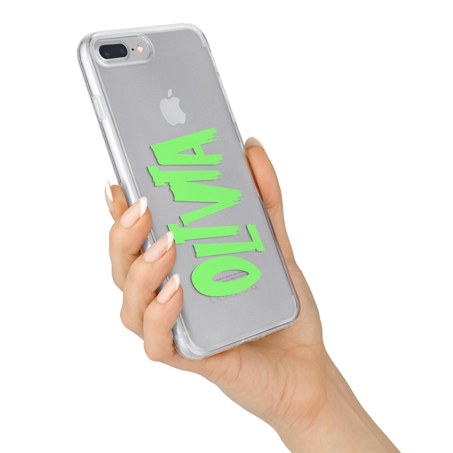 Personalised Name Green Spooky iPhone 7 Plus Bumper Case on Silver iPhone Alternative Image