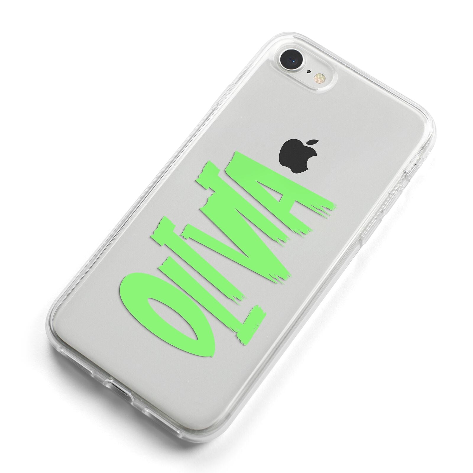 Personalised Name Green Spooky iPhone 8 Bumper Case on Silver iPhone Alternative Image