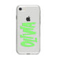 Personalised Name Green Spooky iPhone 8 Bumper Case on Silver iPhone