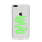 Personalised Name Green Spooky iPhone 8 Plus Bumper Case on Silver iPhone