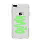 Personalised Name Green Spooky iPhone 8 Plus Bumper Case on Silver iPhone