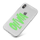 Personalised Name Green Spooky iPhone X Bumper Case on Silver iPhone