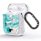 Personalised Name Green Swirl Marble AirPods Glitter Case Side Image