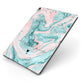 Personalised Name Green Swirl Marble Apple iPad Case on Grey iPad Side View