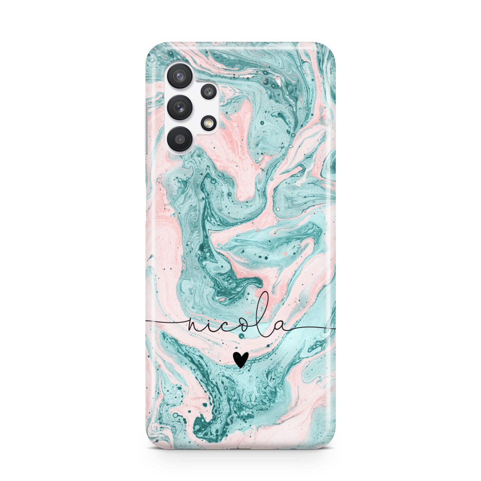 Personalised Name Green Swirl Marble Samsung A32 5G Case