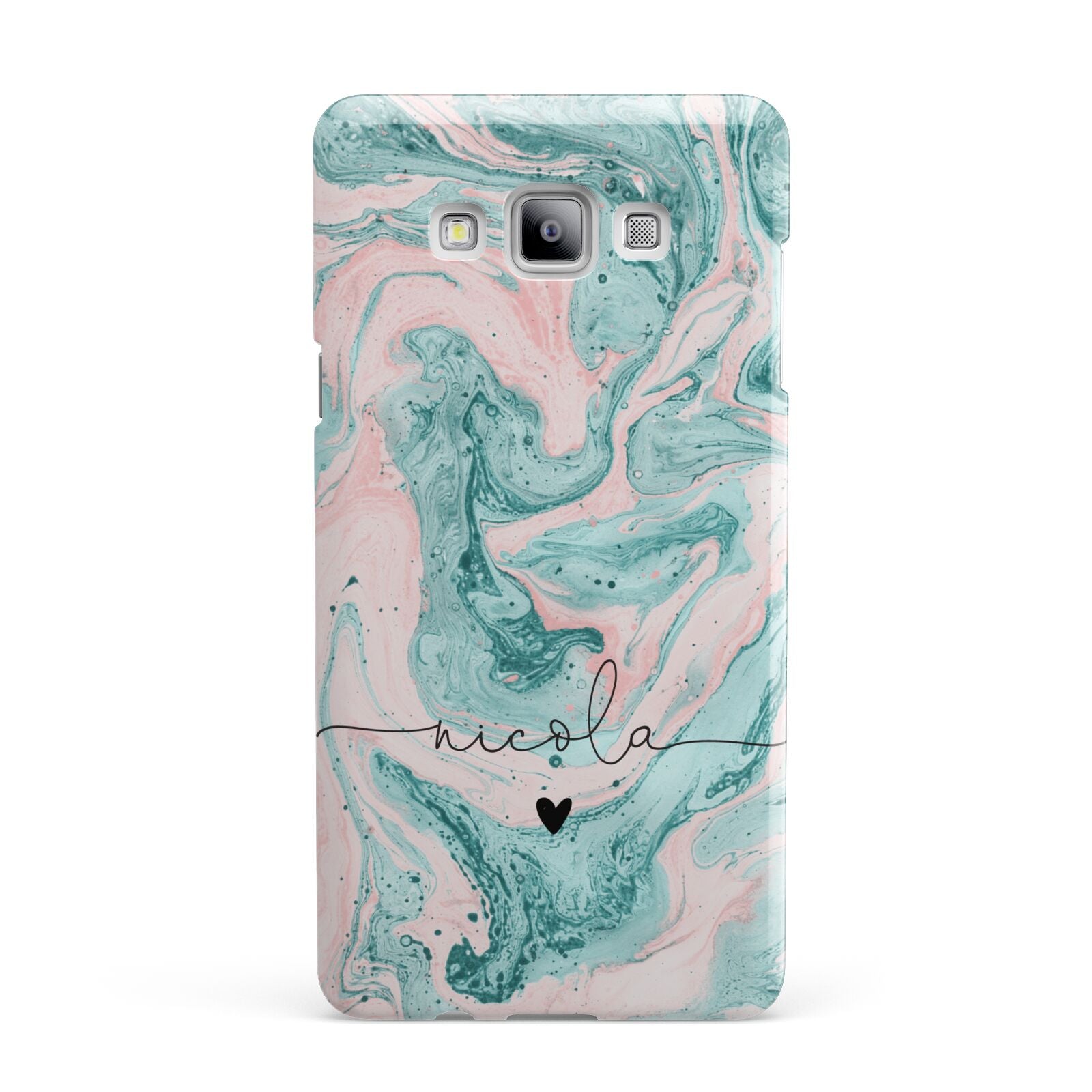 Personalised Name Green Swirl Marble Samsung Galaxy A7 2015 Case