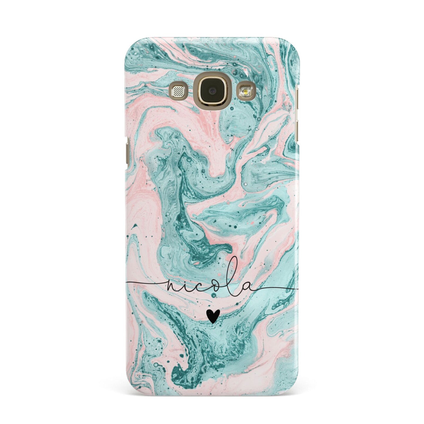 Personalised Name Green Swirl Marble Samsung Galaxy A8 Case