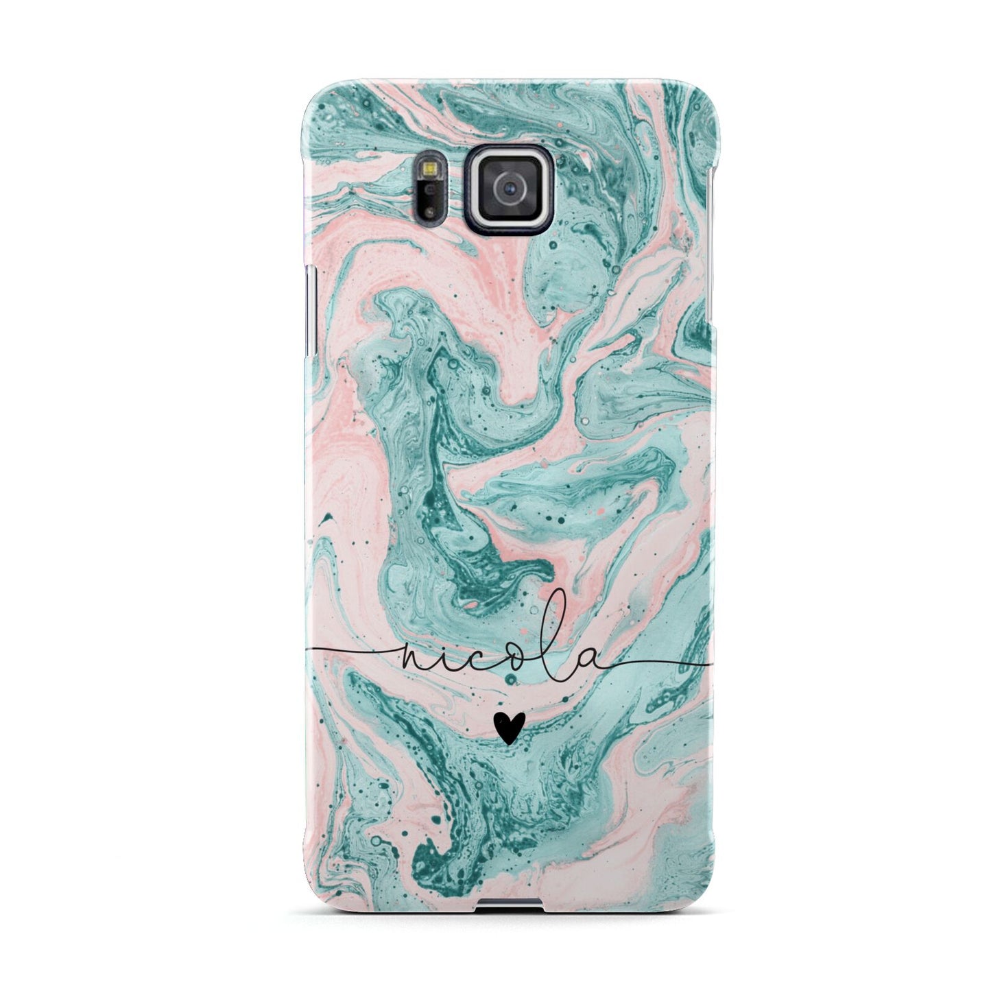 Personalised Name Green Swirl Marble Samsung Galaxy Alpha Case