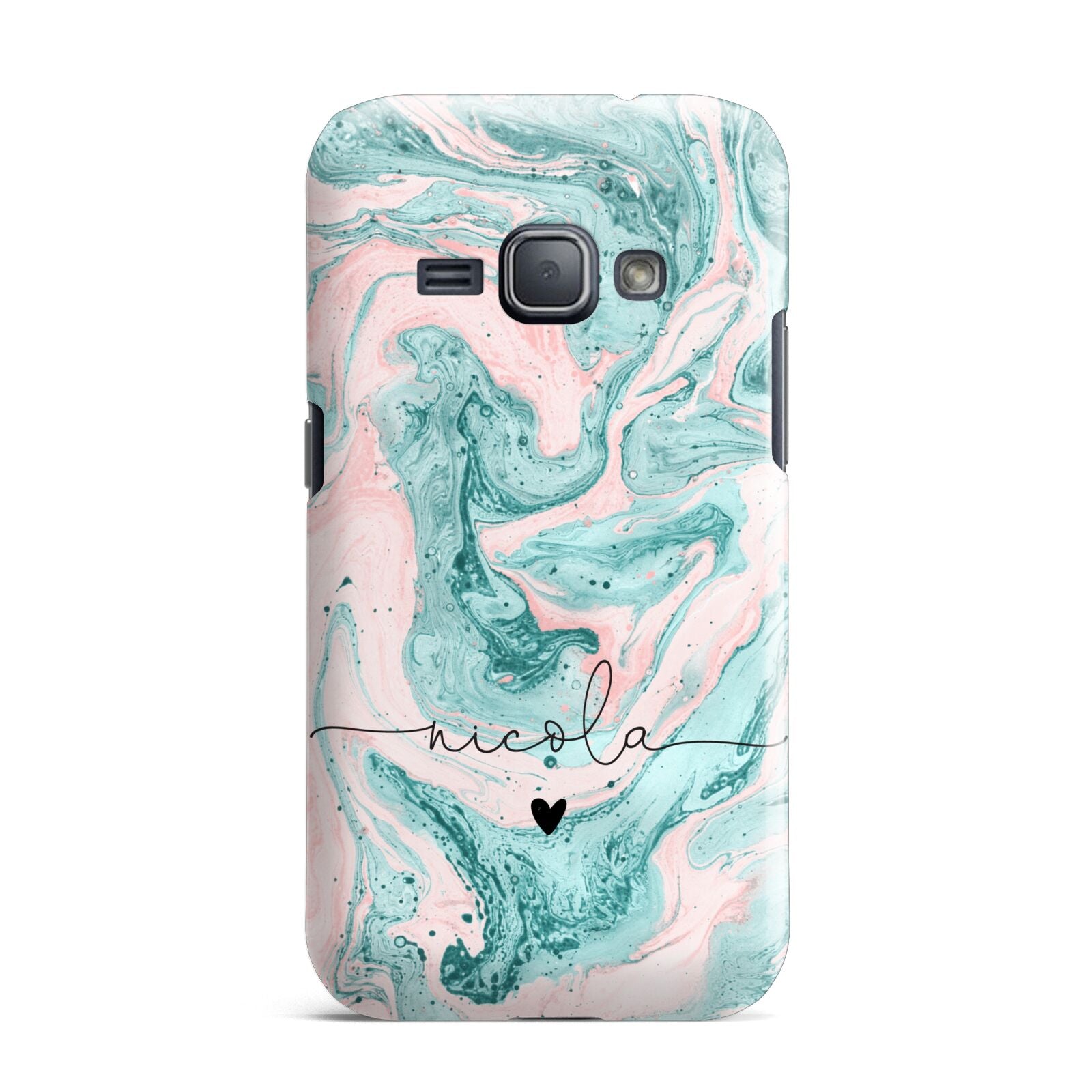 Personalised Name Green Swirl Marble Samsung Galaxy J1 2016 Case