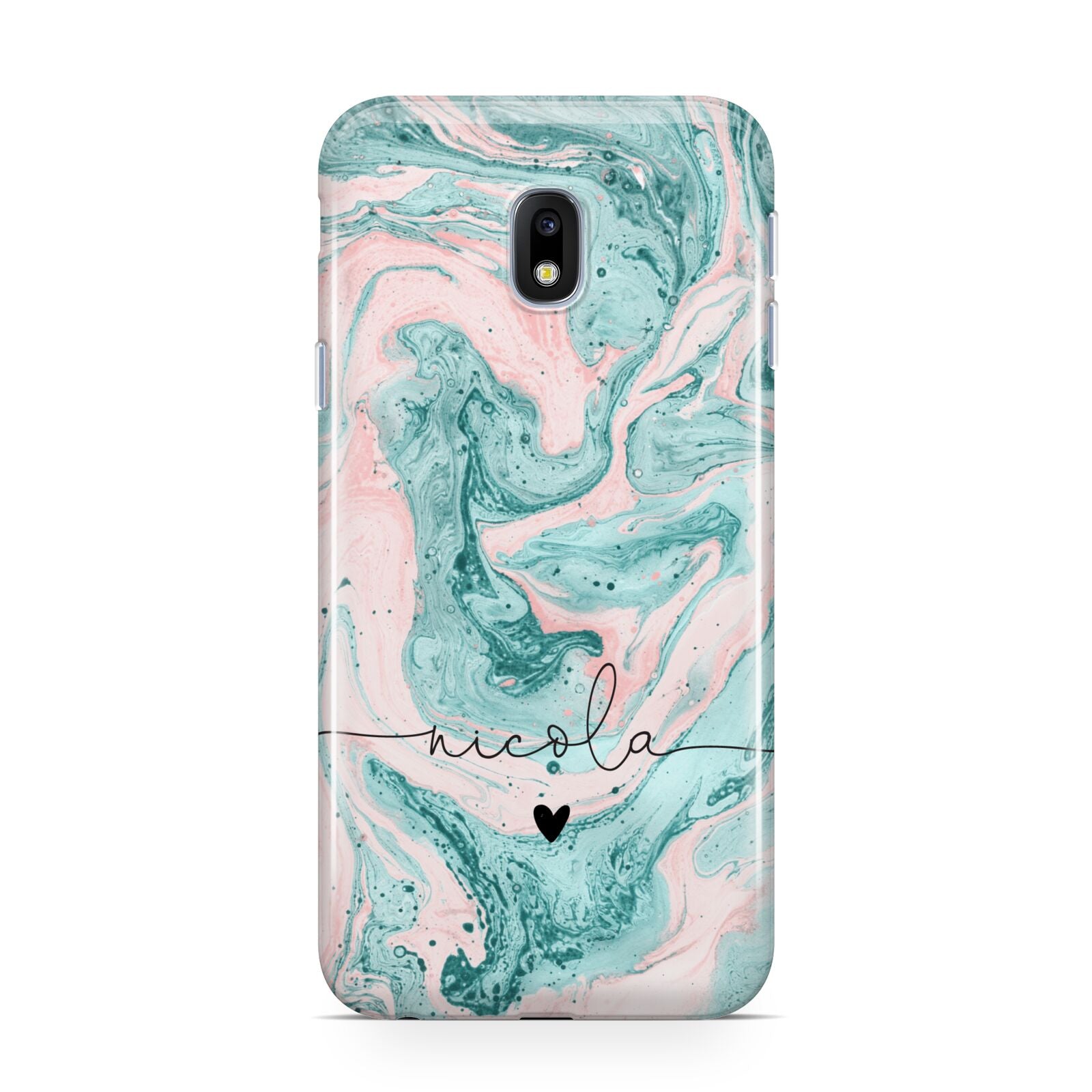 Personalised Name Green Swirl Marble Samsung Galaxy J3 2017 Case