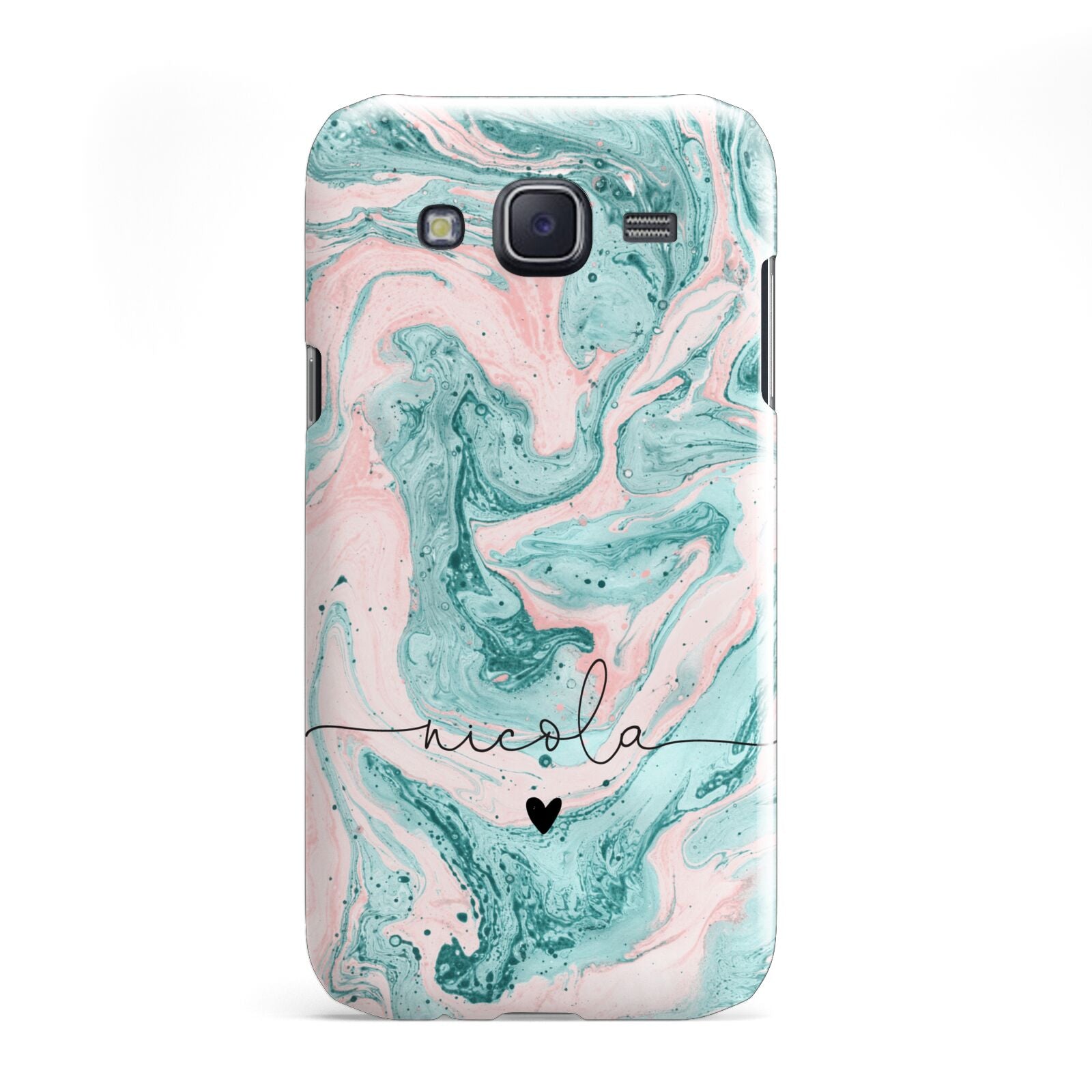 Personalised Name Green Swirl Marble Samsung Galaxy J5 Case